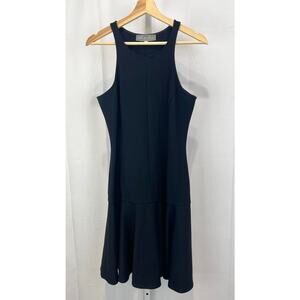 HUNTER DIXON New York Fit and Flare Dress Sleeveless Zip Front Black Size L